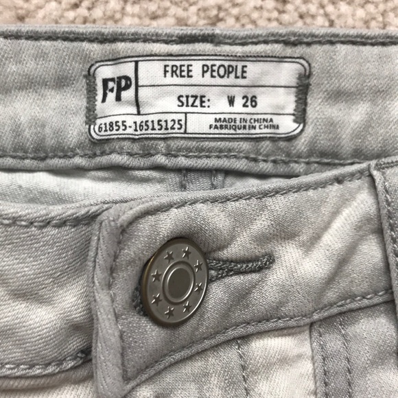 Free People Gray Washed High Waisted Shorts - Picture 2 of 6